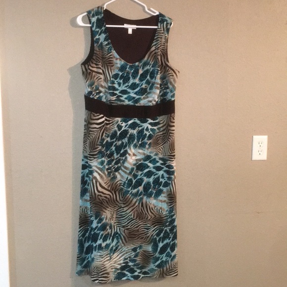 Dress Barn Dresses & Skirts - Brown Blue White Dress Barn Size 16 Maxi Dress